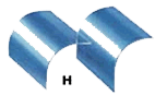 Type H Central curve flanked by tangents which may be equal or unequal. The curve may not exceed 90 degrees, and both tangents together in length may not exceed 1/4 the total girth