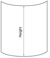 Height or Width of Bent Glass