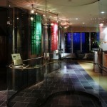 Curved Glass Reception Area