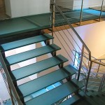 A glass floor and steps