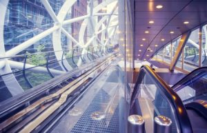 curved glass rail station