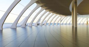 Curved glass in Airport